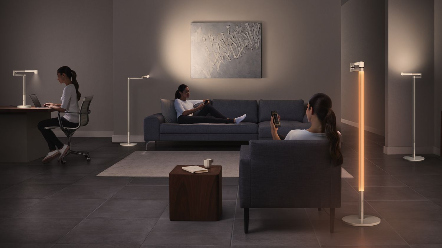 Напольный светильник Dyson Solarcycle Morph CF06, белый/серебристый