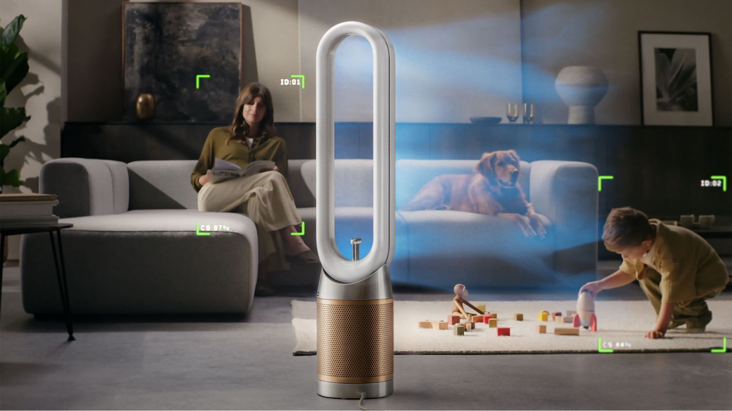 Очиститель воздуха Dyson Find+Follow PC3, белый/золотой