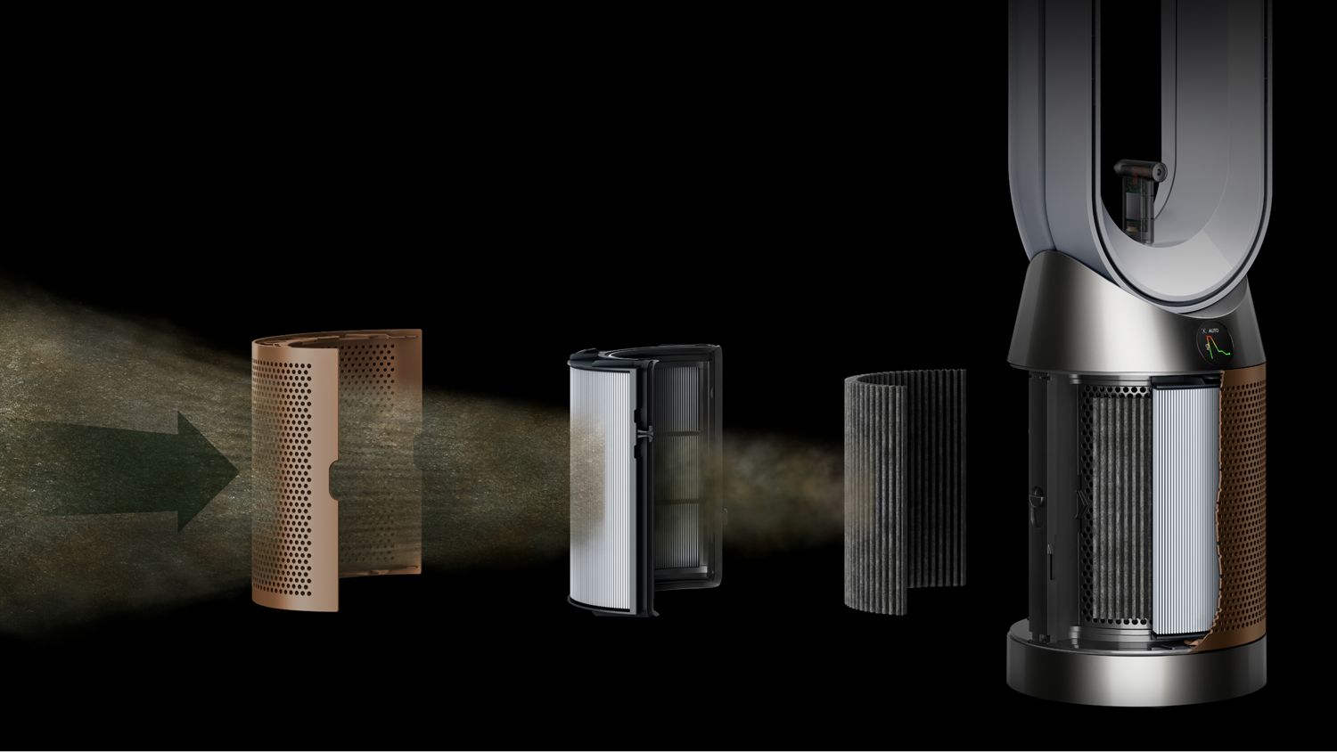 Очиститель воздуха Dyson Find+Follow PC3, белый/золотой