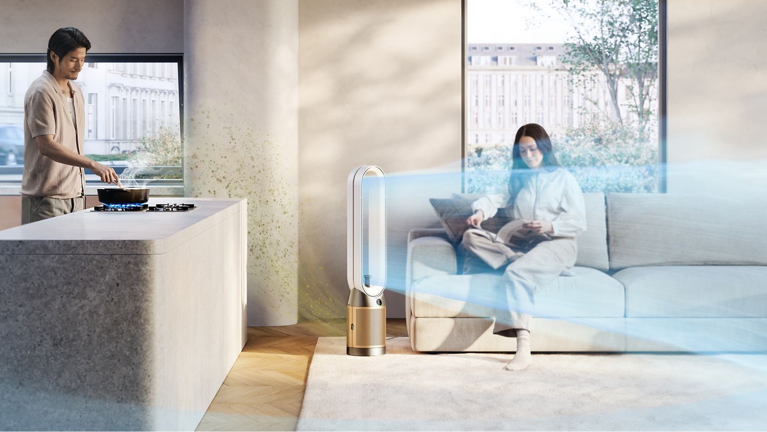 Очиститель воздуха Dyson Find+Follow PC3, белый/золотой