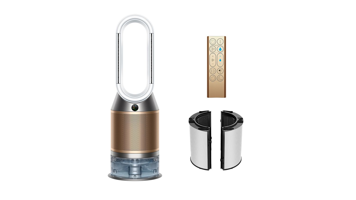 Очиститель, увлажнитель и вентилятор Dyson Purifier Humidify+Cool PH2 De-NOx PH05, белый/золотой