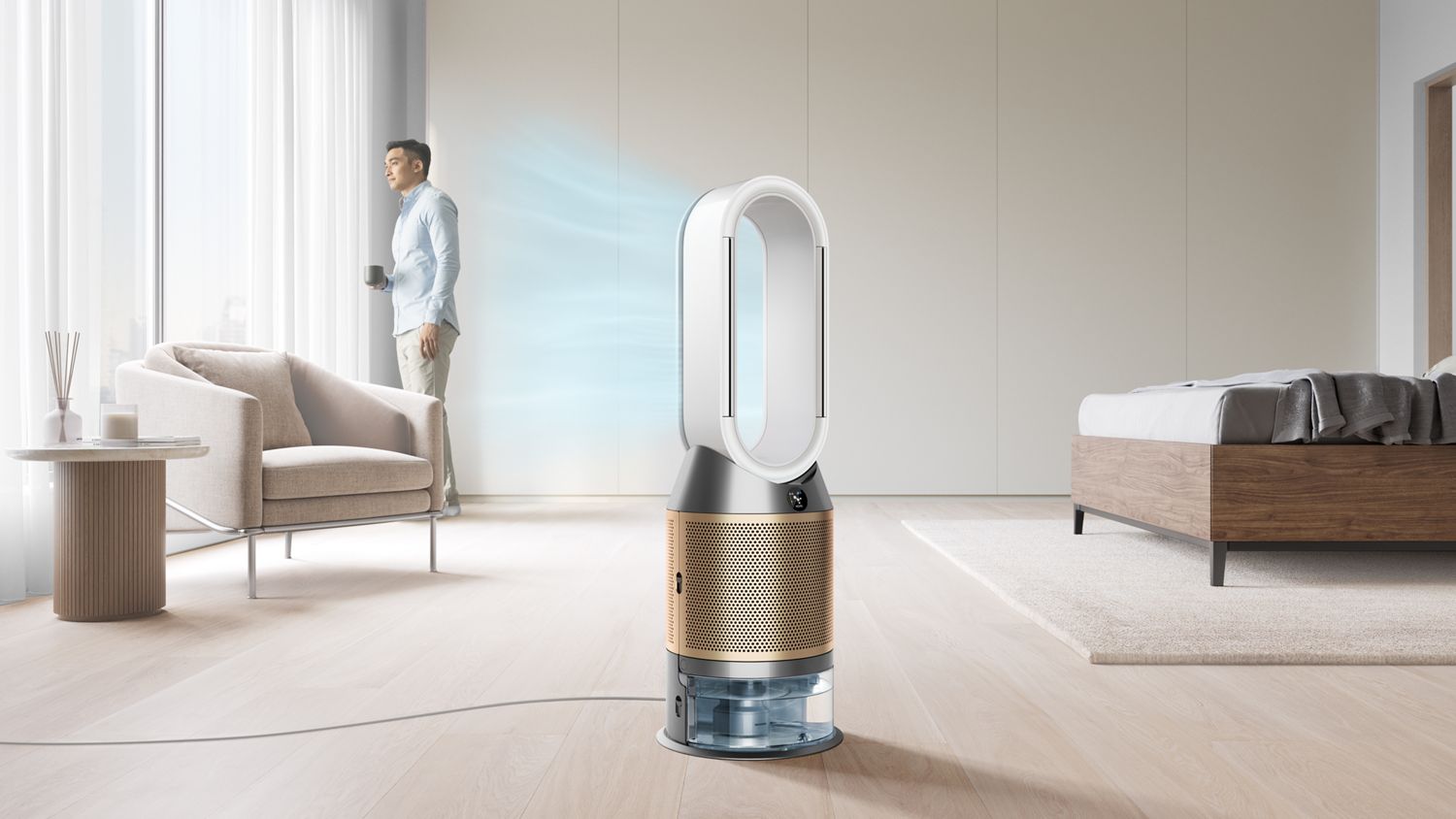 Очиститель, увлажнитель и вентилятор Dyson Purifier Humidify+Cool PH2 De-NOx PH05, белый/золотой