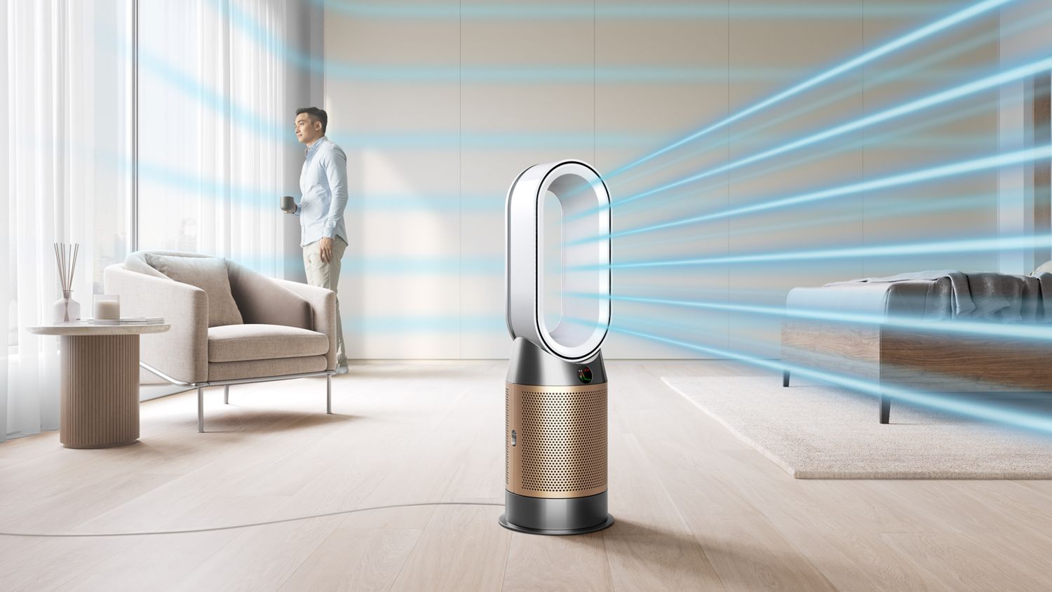 Очиститель воздуха и тепловентилятор Dyson Purifier Hot+Cool HP2 De-NOx HP12, никель/золото