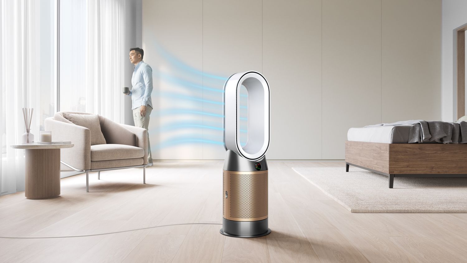 Очиститель воздуха и тепловентилятор Dyson Purifier Hot+Cool HP2 De-NOx HP12, никель/золото