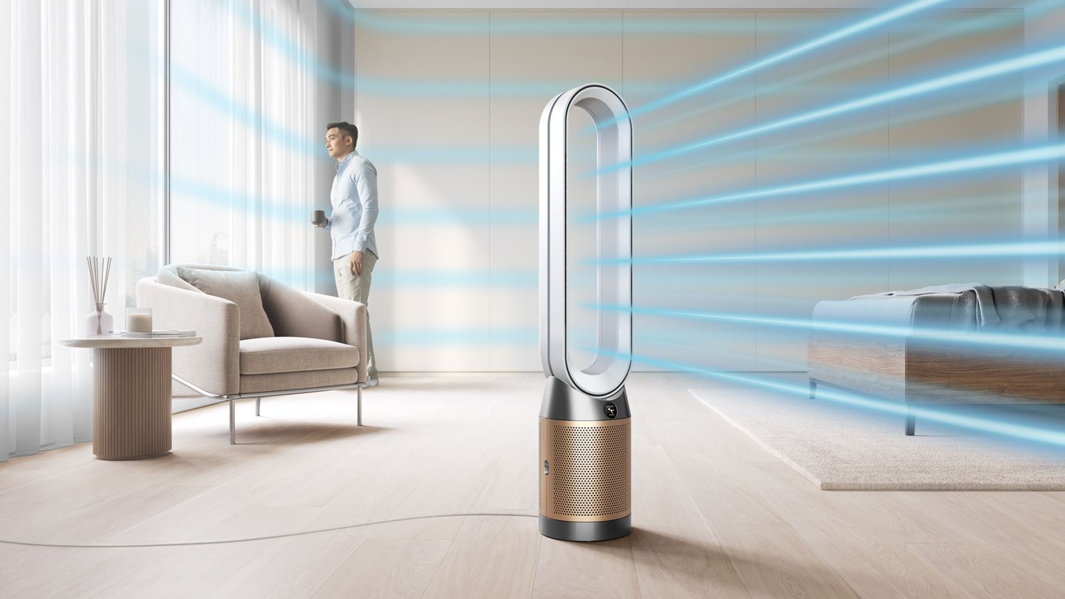 Очиститель воздуха и вентилятор Dyson Purifier Cool PC2 De-NOx TP12, белый/золотой