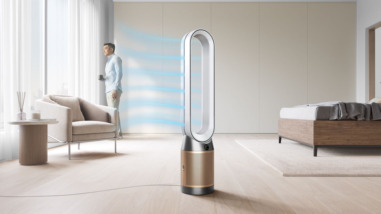 Очиститель воздуха и вентилятор Dyson Purifier Cool PC2 De-NOx TP12, белый/золотой
