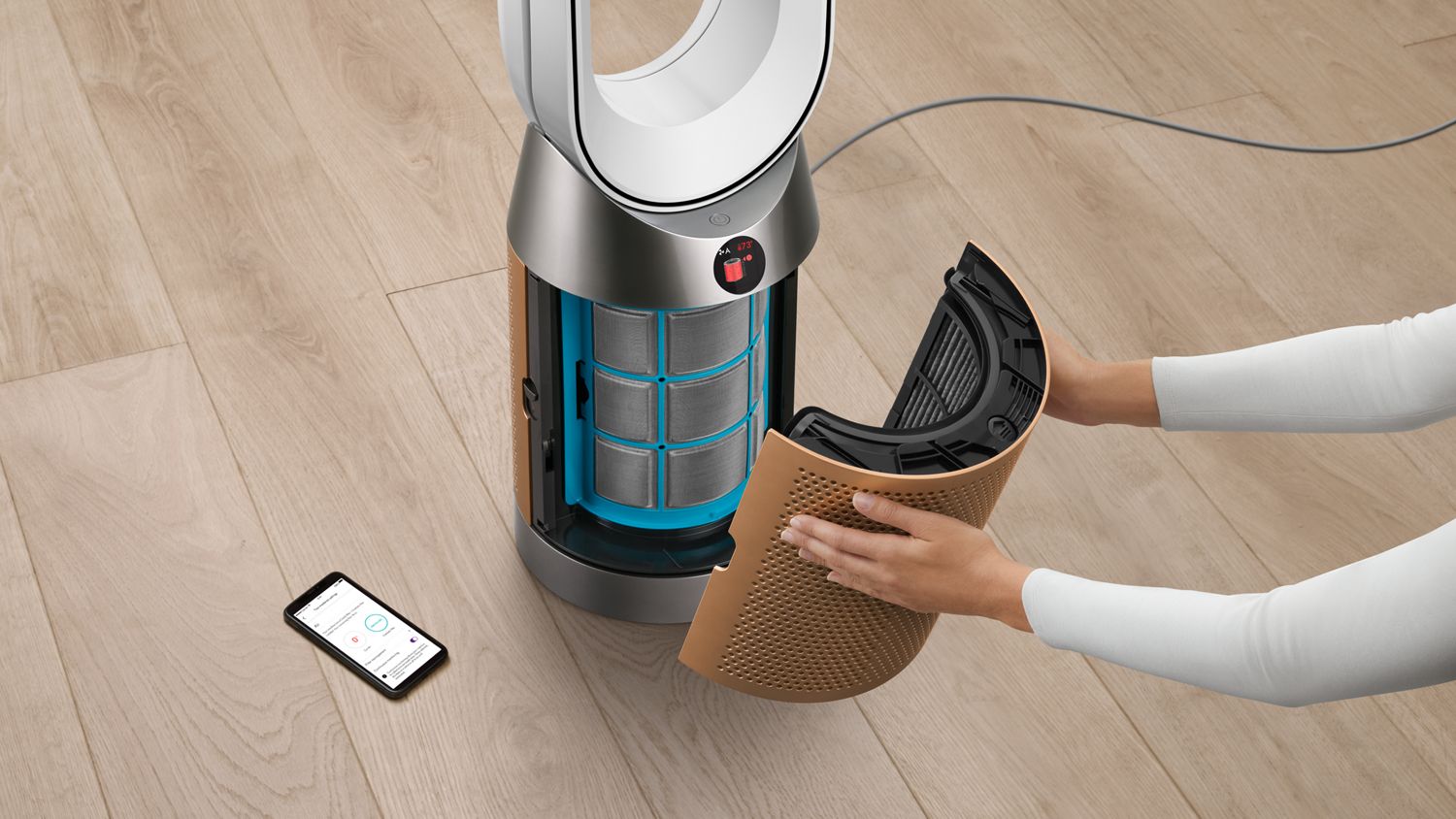 Очиститель воздуха и вентилятор Dyson Purifier Cool PC2 De-NOx TP12, белый/золотой