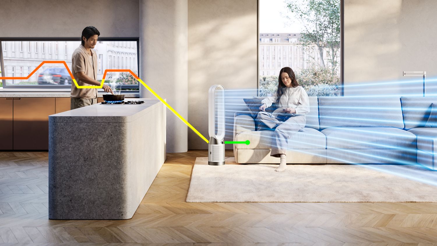 Очиститель воздуха и вентилятор Dyson Purifier Cool PC1 TP11, белый/серебристый