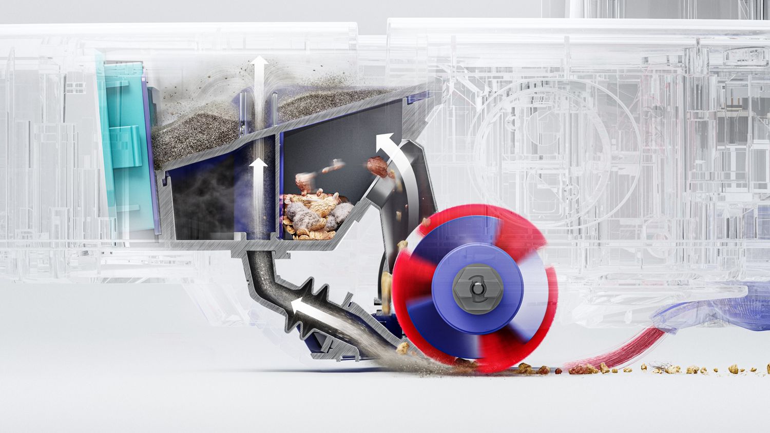Робот-пылесос Dyson R1 Nurovi Dry, светло-серый/фиолетово-синий