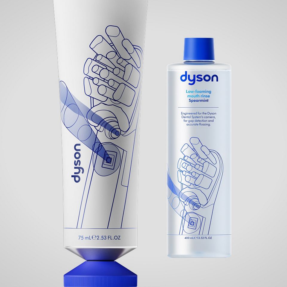 Зубная паста и ополаскиватель для полости рта Dyson.